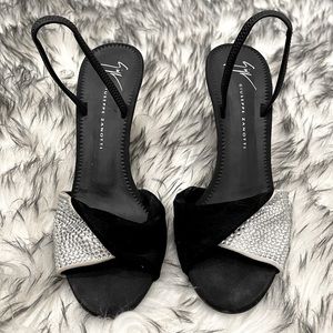 Giuseppe Zanotti Swarovski Crystal Suede Heels